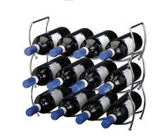 zeitzone WEINREGAL FLASCHENREGAL Chrom STAPELBAR Set FÜR 12 FL.