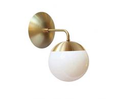INJUICY Moderne Glas Kupfer Globus Wandleuchte Metall Ball Molekular Messing Bar Küche Esszimmer Kinderzimmer Restaurant Korridor Bedside Wandleuchten (1 Licht)