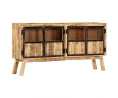 N / A vidaXL Sideboard Mit 2 Türen, Vitrinenschrank Küchenschrank Esszimmerschrank, Massivholz für Wohnzimmer, Schlafzimmer, Flur, Bad 160×30×80 cm