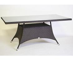 Gartentisch Destiny Carlos 165 x 90 Braun 2 Geflechttisch Esstisch Tisch Polyrattan (762242)