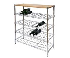 ARCHIMEDE Weinregal Wein Flaschenhalter, xbw3590 in Stahl verchromt, Breite 90 cm