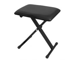 CASCHA Keyboard Bank höhenverstellbar I Klavierhocker klappbar I Pianobank gepolstert & pflegeleicht I Keyboard Hocker Klavierstuhl Piano Stool I Keyboard Bench Kunstlederbezug matt-schwarz