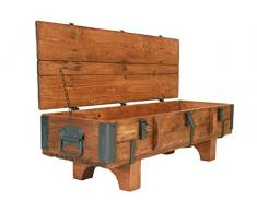 Alte Truhe Kiste Tisch shabby chic Holz Beistelltisch Holztruhe Couchtisch Länge 120 cm Höhe: 38 cm Tiefe: 39 cm