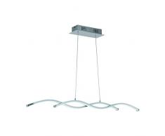 EGLO LED Pendellampe Lasana 2, 2 flammige Pendelleuchte, Hängeleuchte aus Alu, Stahl, Kunststoff, Farbe: chrom, weiß, L: 87 cm