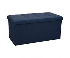 Koopman Faltbare Stauraumbank mit gepolstertem Deckel (76x38x38 cm/Jeansblau)