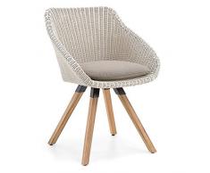 Niehoff Garden Nizza Geflechtstuhl, Weiss, B 64 x T 62 x H 80 cm