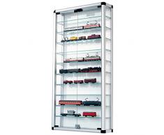 Pureday Sammelvitrine aus Aluminium und Glas abschließbar 60 x 120 cm