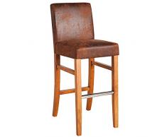 Invicta Interior Edler Kolonial Barstuhl CASA Whisky - braun Vintage Look Massivholzbeine Sheesham