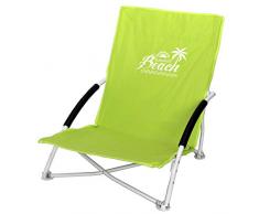 Strandstuhl Campingstuhl Summer-Beach inkl. Transporttasche Beachchair Klappstuhl Gartenstuhl Campingmöbel Gartenmöbel, Farbe:Grün