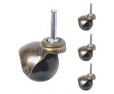 RZiioo 2-Zoll-Ball Caster Stem Stützrad mit Sockel, Vintage antiker Swivel Caster für Möbel, Sofa, Stuhl, Schrank