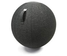 VLUV STOV Stoff-Sitzball, ergonomisches Sitzmöbel für Büro und Zuhause, Farbe: Anthrazit (dunkelgrau), Ø 70cm - 75cm, hochwertiger Möbelbezugsstoff, robust und formstabil, mit Tragegriff