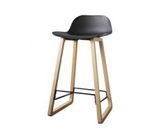 ChengLaoBan Shop Barhocker, Massivholz Stuhl PP Stuhl, Home Dining Stuhl Bar Hochstuhl, Eichenstuhl Cafe 68cm Stuhl, Geeignet für: Restaurant, Hotel, Bar, 5 Farben Barhocker (Color : Black)