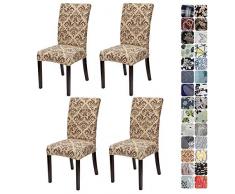 JOTOM Stuhlhussen Universal Stretch Stuhlbezug Elastische Moderne Stuhl Hussen Set Abnehmbare Dekoration Stuhlabdeckung für Esszimmer Party Hotel Restaurant Deko (Barock A, 4er Set)