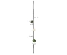 HI Teleskop Blumenregal (5 Ebenen) - Teleskop Blumenständer (vertikal) aus Metall und Glas, Blumenleiter draußen, Blumentreppe Metall, Pflanzenständer Garten oder Balkon Pflanzenregal