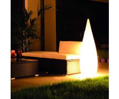 Designer Lounge Leuchte inkl. 6 Watt rgb LED Birne – Stehlampe für den Innen- und Außenberiech, Höhe 120 cm inkl. Fernbedienung, Regentropfen-Design