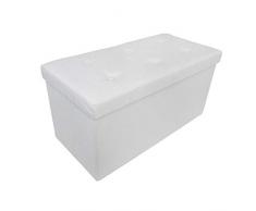 Sotech - Kunstleder Sitzhocker, Sitztruhe, 76 x 38 x 38 cm, Weiß, Abgenähtes und gesticktes Finish, Maximale Belastbarkeit: 150 kg, Material: Kunstleder