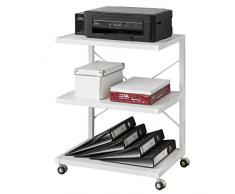 SoBuy FRG81-W Drucker-Rolltisch mit 3 Ablagefächern Druckerständer Aktenwagen Küchenwagen Rollwagen Beistellwagen weiß BHT ca: 56x70x41cm