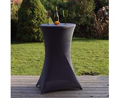 Partytisch mit Husse Bistrotisch Stehtisch Klapptisch Biertisch anthrazit grau Ø 60cm / Höhe ca.110 cm klappbar Baumarktplus wetterfest