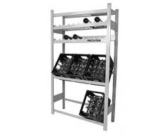 Getränkeregal fuer Kisten und Weinflaschen mit Fachboden