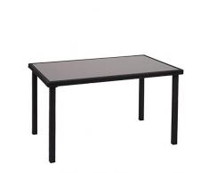 Mendler Poly-Rattan Tisch HWC-G19, Gartentisch Balkontisch, 120x75cm ~ schwarz