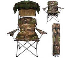 MT MALATEC Angelstuhl Klappstuhl Campingstuhl bis 120 kg Faltbar mit Tragetasche Dach 10044, Farbe:Grün