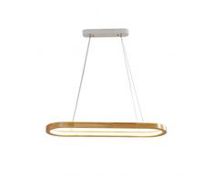 LED-Pendelleuchte, ovale Holzleuchten, moderne minimalistische Holz-Hängelampe, Restaurantleuchte, Esstischleuchte, Beleuchtung for die Inneneinrichtung der Persönlichkeit ( Farbe : L90cm-warm Light )