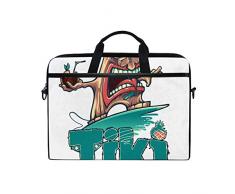 SIONOLY 15 15.4 inch Laptop Tasche,Tropische Cocktailbar Tiki Surfer,Neue tragbare Computer Messenger Satchel Aktentasche Arbeit Umhängetaschen 15 15.4