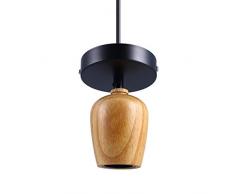 LEDMOMO Vintage Hängende Pendelleuchte Holzleuchte für Esszimmer Küchen Restaurants ohne Glühlampe 220V