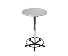 Stehtisch Stehbiertisch Bistrotisch Gartentisch Edelstahl rund höhenverstellbar Silber ⌀70cm in Gastroqualität