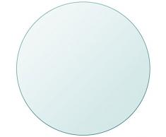 vidaXL Glastisch Tischplatte aus gehärtetem Glas Tisch Glasplatte rund 700 mm