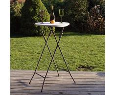 TrutzHolm® Partytisch Bistrotisch Stehtisch Klapptisch Biertisch weiß Ø 60cm / Höhe ca.110 cm klappbar