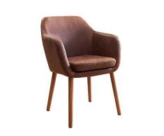 Invicta Interior Massiver Design Stuhl Supreme Vintage braun Massivholz Armlehnstuhl Esszimmerstuhl Esszimmer Sessel mit Armlehnen Massivholzbeine