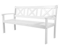 SEDEX Gartenbank weiß Aalborg Sitzbank Holz 154cm 3-Sitzer Bank