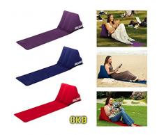 CKB Ltd® The Chill Out Tragbare Strandstuhl Campingstuhl Schlauchboot Lounger with Wedge Shape Back Cushion Lesekissen Keilkissen Nackenkissen - Perfekt für Camping und Festivals 3 Farben zur Auswahl (Red)