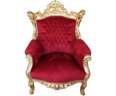 Casa Padrino Barock Sessel Al Capone Bordeaux/Gold - Möbel Antik Stil