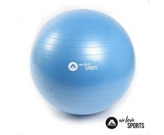 Apollo Gymnastikball 75cm, robuster Fitnessball und Sitzball Ink. Pumpe Rückenschonender Gymnastikball fürs Büro, Yoga, Pilates - Yoga-Ball fürs Workout - Farbe: Blau