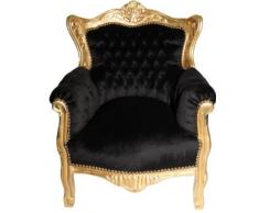Casa Padrino Barock Kinder Sessel Schwarz/Gold