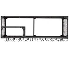 LQBDJPYS Metall Eisen Gitter Deckenrahmen Retro Schwarz Wandregal Aufbewahrung Weinflaschen Wand Dekoration Anwendung Weinglas Halter starke Kapazität Lagerung
