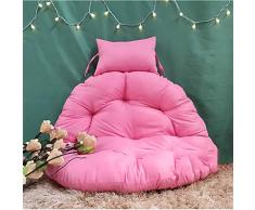 N/A Rattan-Stuhl, Hängematten-Auflage, dickes Kissen zum Aufhängen, ohne Ständer, bequeme Schaukelsitzkissen, Nest, Hängesessel, Rückenlehne mit Kissen, 105 cm Durchmesser, Pink, Pinkb, D105cm