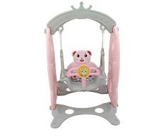 Sweety Toys 12817 Schaukel Design: Rakete und Bärchensitz rosa- Schaukelstuhl für Kleinkinder geeignet