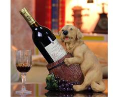 ZHAOQIAN Nettes Harz Hündchen Weinhalter Dekor Skulptur Handwerk Einrichtung Verzierung. Kreatives Welpen Weinflaschenregal Barware Wein Set
