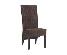 Stuhl Amsterdam Loomstuhl Esszimmerstuhl Massivholzgestell Loomgeflecht - kolonialbraun