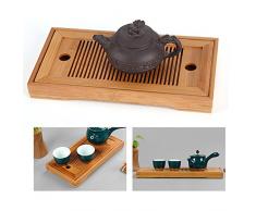Tee-Tablett,Geschmackvolle Bambus japanischen/chinesischen Gongfu Tee Tisch,Teetisch aus Bambus für Chinesische Teezeremonie ,Langlebig und verfeinert,27 * 14 * 3cm