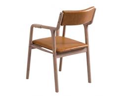 YJX - Stuhl Küche Esszimmerstuhl Retro wasserdichte Kunstleder-Frisierstühle mit Armlehnen & Holzbeinen Verhandlungsstuhl für Wohn- / Empfangszimmer Büro, Orange