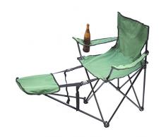 Angelstuhl Campingstuhl mit Fußstütze Camping Angelhocker Campinghocker - grün