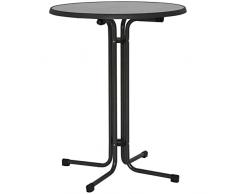 MFG Stehbiertisch Stahlgestell eisengrau, marmorierte Sevelittplatte