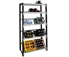 Getränkekistenregal für 6 Kisten plus Ablagen für Weinflaschen - für Wandmontage geeignet (Hauptregal)