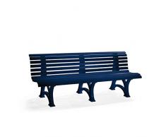 BLOME Parkbank aus Kunststoff - mit 13 Leisten - Breite 2000 mm, stahlblau - Bank Bank aus Holz Metall Kunststoff Bänke Bänke aus Holz Metall Kunststoff Gartenbank Gartenbänke Kunststoff-Bank Kunststoff-Bänke Ruhebank Ruhebänke