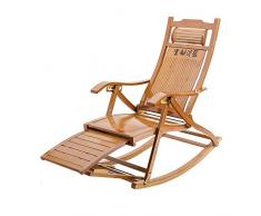 WJSW Klappbarer Loungesessel, einziehbares Pedal Design Schaukelstuhl Mittagspause Fauler Sessel Terrassendeck Liegestühle Sonnenliege