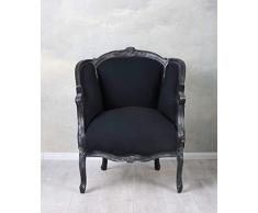 Armlehnsessel Rokoko Stuhl schwarz Armlehnsessel Barocksessel Polstersessel cat664i49 Palazzo Exklusiv